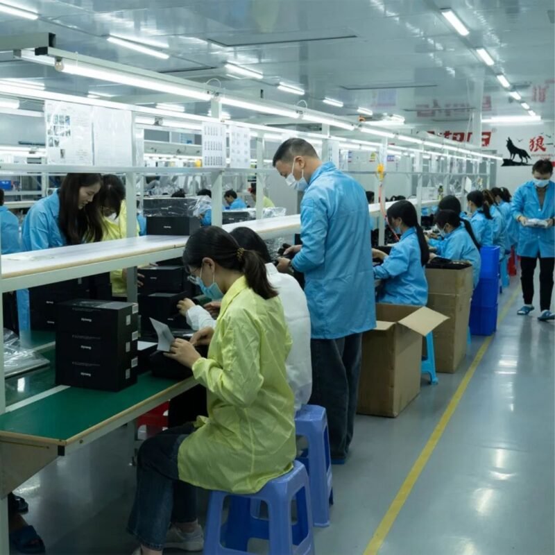 Live footage of workers on the packaging line at work