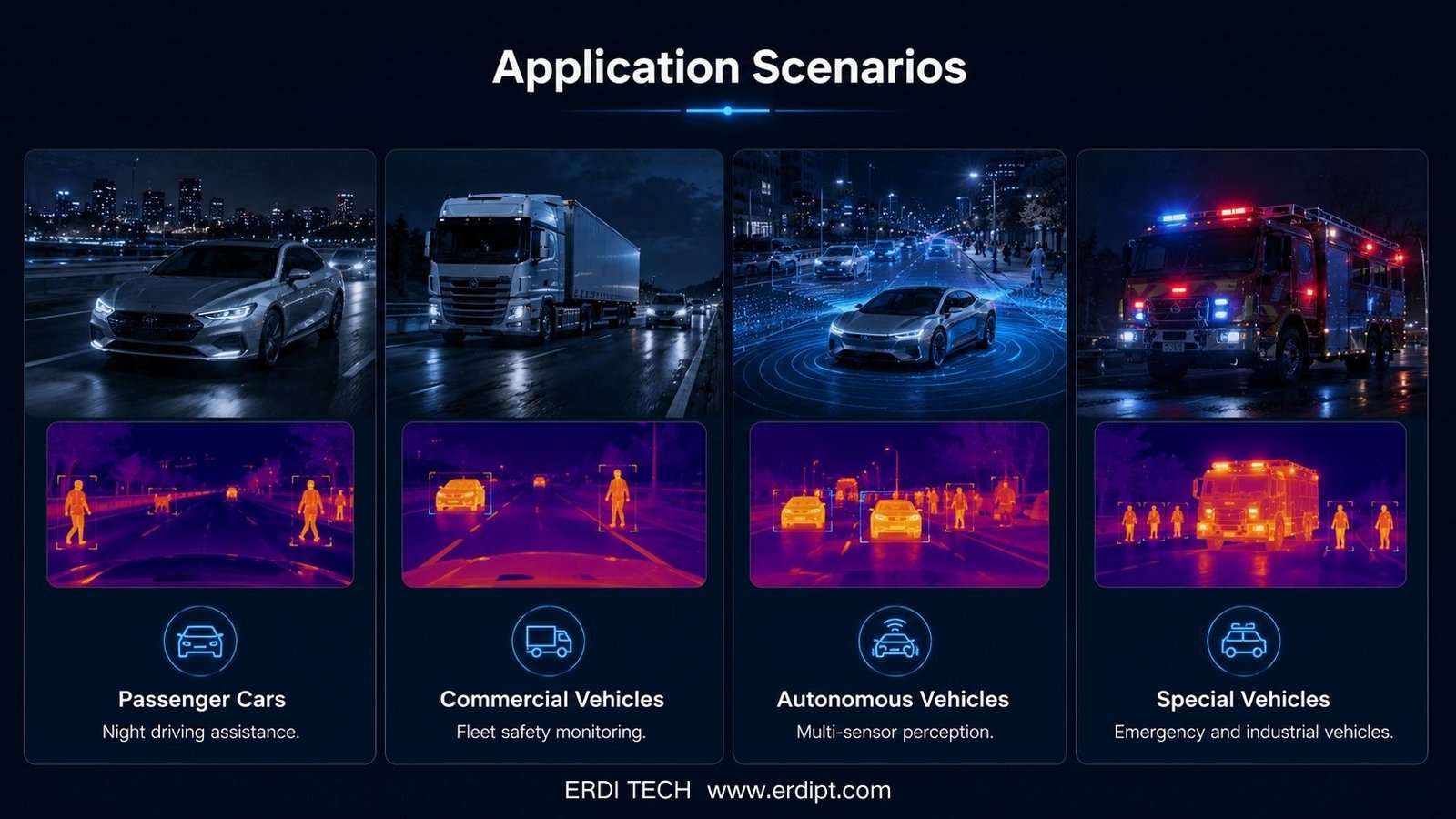 The application of infrared thermal imaging in various vehicles