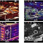 SIEGE-S213 thermal imaging color palettes: iron, rainbow, purple and white hot